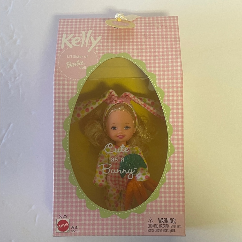 Mattel 2002 Kelly Doll in Pink Bunny Outfit Easter NEW